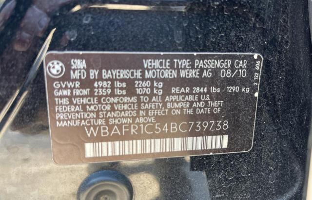 Photo 10 from auction – 2011 BMW 528 I with VIN WBAFR1C54BC739738