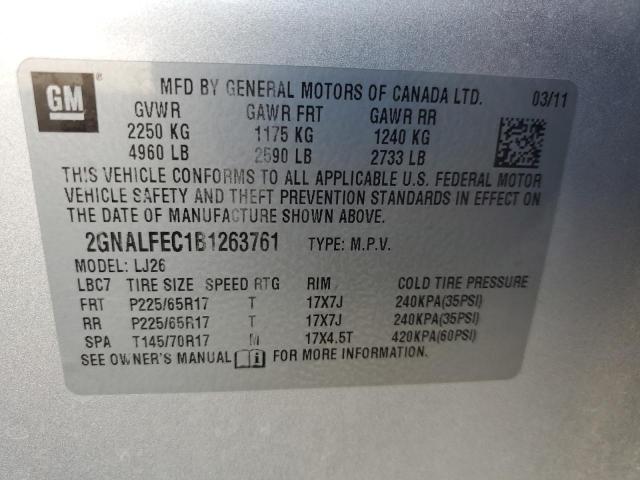 Photo 14 from auction – 2011 CHEVROLET EQUINOX LT with VIN 2GNALFEC1B1263761