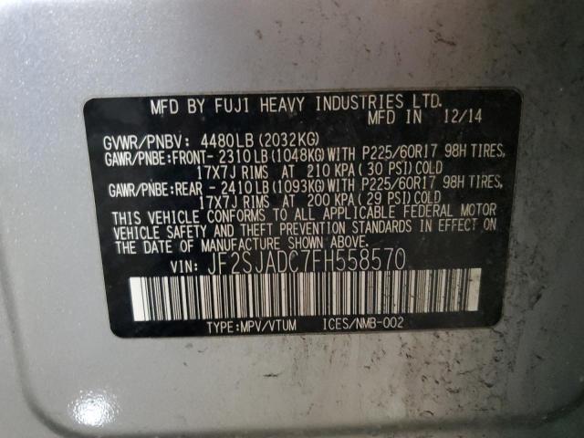 Photo 14 from auction – 2015 SUBARU FORESTER 2 with VIN JF2SJADC7FH558570