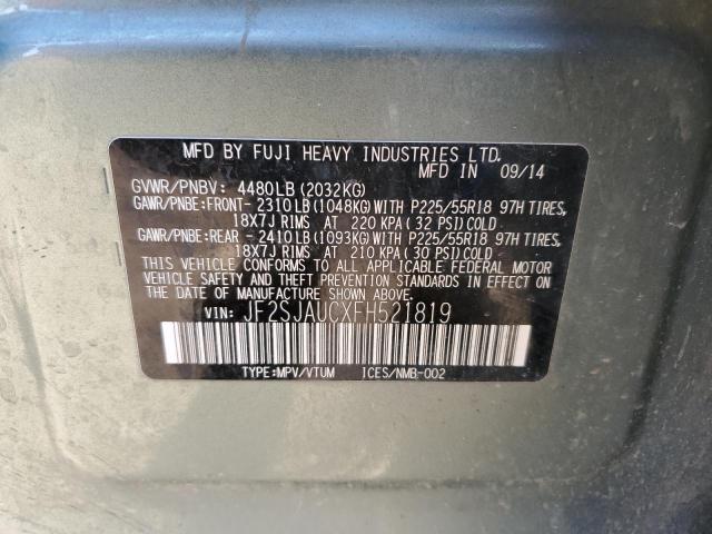 Photo 14 from auction – 2015 SUBARU FORESTER 2 with VIN JF2SJAUCXFH521819