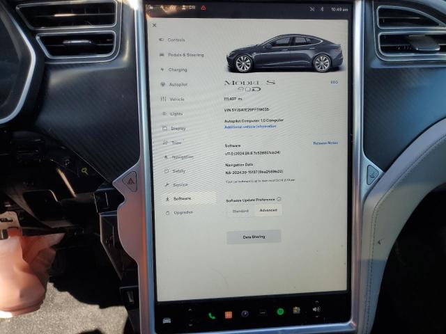 Photo 9 from auction – 2015 TESLA MODEL S with VIN 5YJSA1E29FF119035