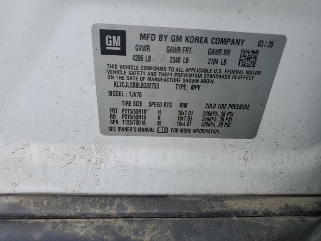 Photo 14 from auction – 2020 CHEVROLET TRAX 1LT with VIN KL7CJLSB8LB332753