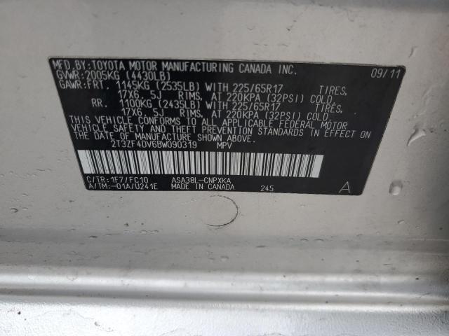 Photo 14 from auction – 2011 TOYOTA RAV4 with VIN 2T3ZF4DV6BW090319