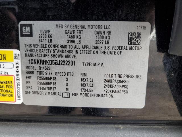 Photo 14 from auction – 2016 CHEVROLET TRAVERSE L with VIN 1GNKRHKD5GJ232201