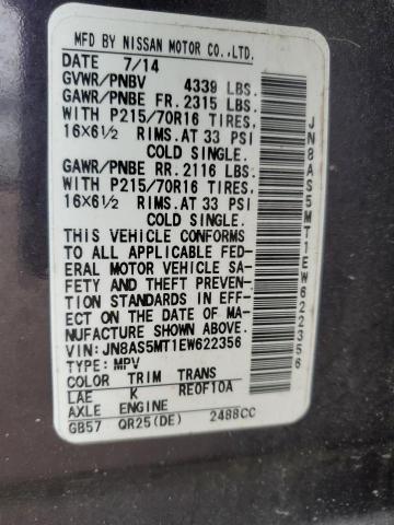 Photo 14 from auction – 2014 NISSAN ROGUE SELE with VIN JN8AS5MT1EW622356