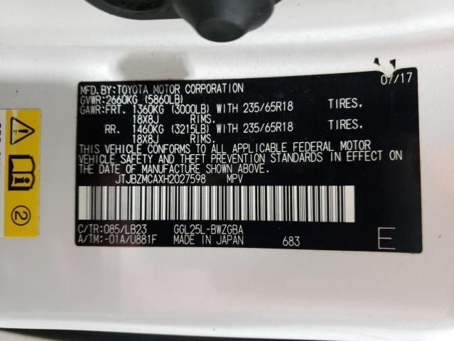 Photo 14 from auction – 2017 LEXUS RX 350 BAS with VIN JTJBZMCAXH2027598