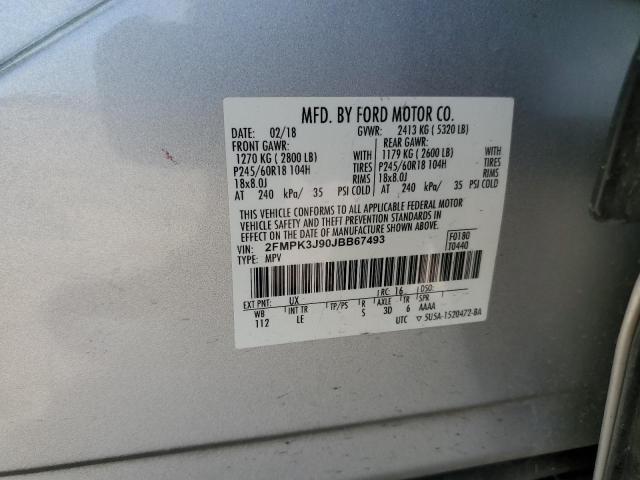Photo 14 from auction – 2018 FORD EDGE SEL with VIN 2FMPK3J90JBB67493