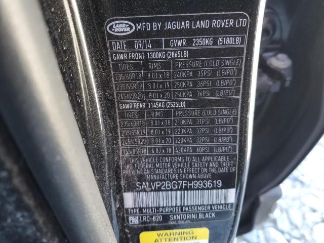 Photo 14 from auction – 2015 LAND ROVER RANGE ROVE with VIN SALVP2BG7FH993619
