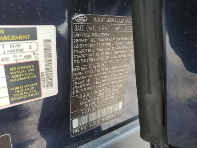 Photo 14 from auction – 2015 LAND ROVER RANGE ROVE with VIN SALWR2VF8FA532763