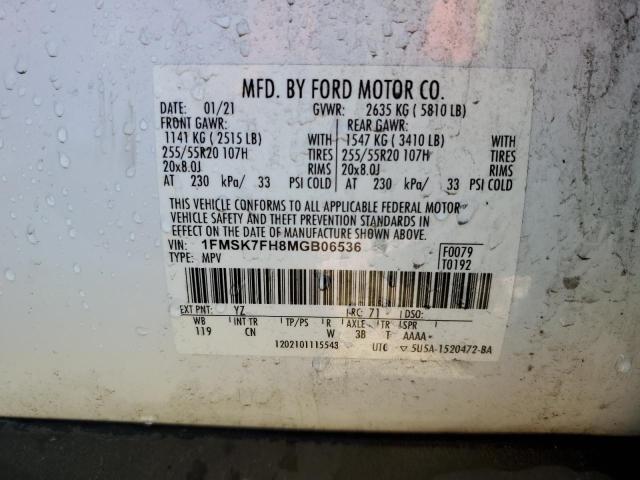 Photo 14 from auction – 2021 FORD EXPLORER L with VIN 1FMSK7FH8MGB06536