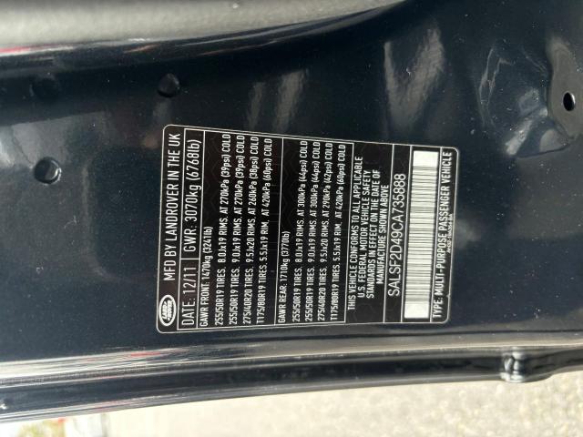 Photo 10 from auction – 2012 LAND ROVER RANGE ROVE with VIN SALSF2D49CA735888