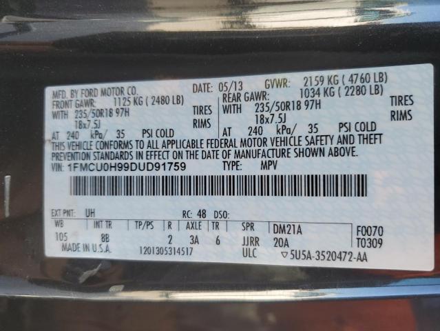 Photo 14 from auction – 2013 FORD ESCAPE SEL with VIN 1FMCU0H99DUD91759