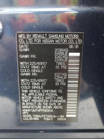 Photo 14 from auction – 2015 NISSAN ROGUE S with VIN KNMAT2MT4FP581904