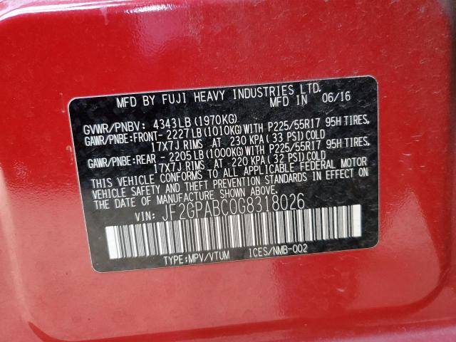 Photo 14 from auction – 2016 SUBARU CROSSTREK with VIN JF2GPABC0G8318026