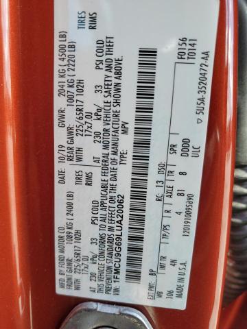 Photo 14 from auction – 2020 FORD ESCAPE with VIN 1FMCU9G69LUA20062