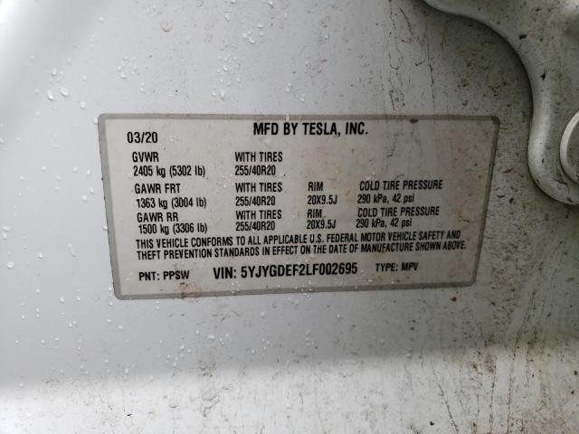 Photo 14 from auction – 2020 TESLA MODEL Y with VIN 5YJYGDEF2LF002695