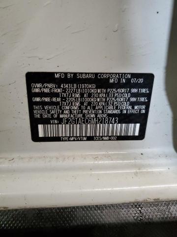 Photo 14 from auction – 2021 SUBARU CROSSTREK with VIN JF2GTAEC6MH218743
