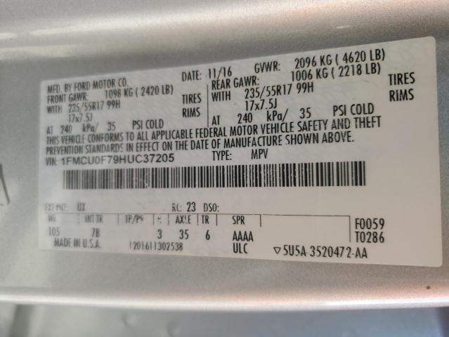 Photo 14 from auction – 2017 FORD ESCAPE S with VIN 1FMCU0F79HUC37205