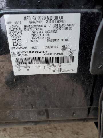 Photo 14 from auction – 2015 FORD EDGE SEL with VIN 2FMTK4J87FBB46076