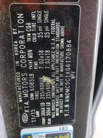 Photo 14 from auction – 2016 KIA SEDONA EX with VIN KNDMC5C1XG6170884