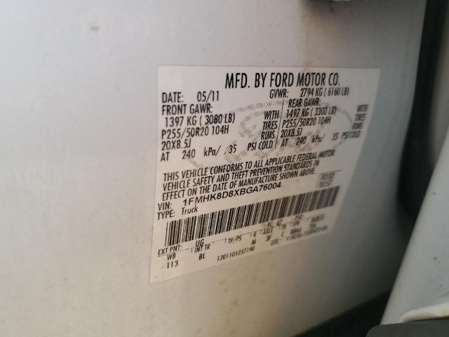 Photo 14 from auction – 2011 FORD EXPLORER X with VIN 1FMHK8D8XBGA76004