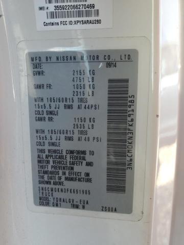 Photo 14 from auction – 2015 NISSAN NV200 2.5S with VIN 3N6CM0KN3FK691985