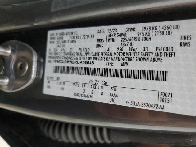 Photo 14 from auction – 2024 FORD ESCAPE ST with VIN 1FMCU0MN2RUA06648