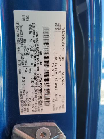 Photo 14 from auction – 2019 FORD ESCAPE SEL with VIN 1FMCU0HD6KUA75267