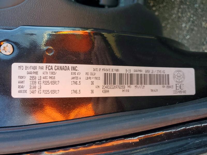 Photo 14 from auction – 2019 DODGE GRAND CARAVAN with VIN 2C4RDGEG2KR762958