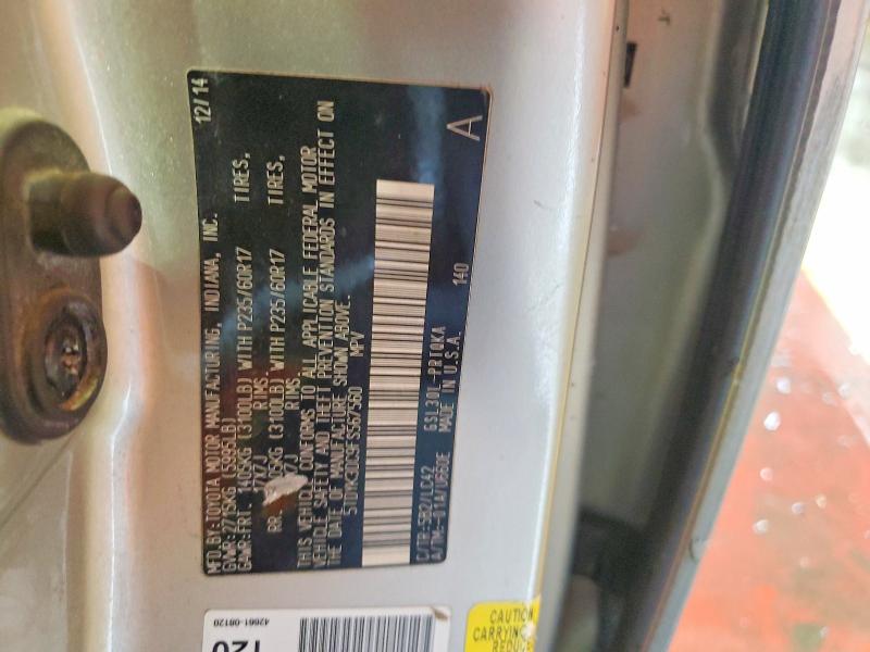 Photo 14 from auction – 2015 TOYOTA SIENNA with VIN 5TDYK3DC9FS567560