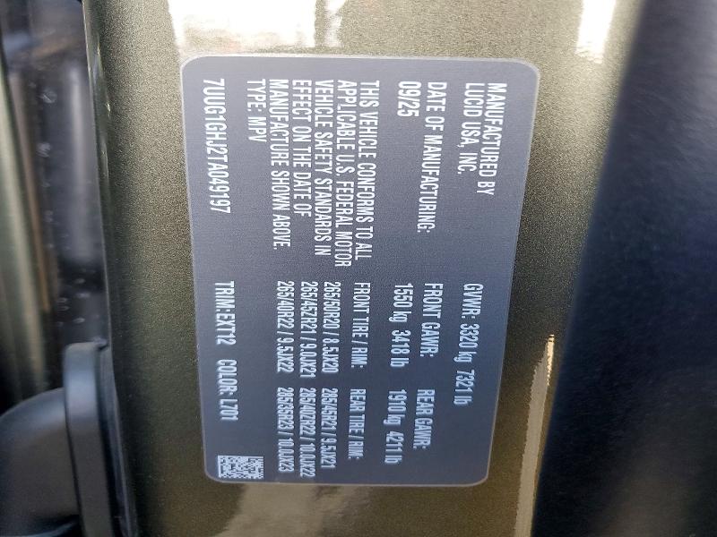 Photo 14 from auction – 2026 LUCID MOTORS GRAVITY with VIN 7UUG1GHJ2TA049197