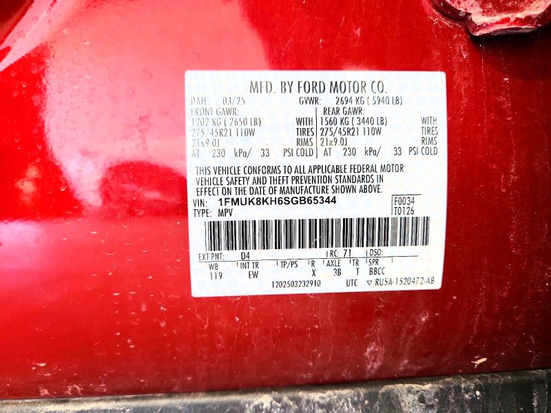 Foto 14 de la subasta – 2025 FORD EXPLORER con VIN 1FMUK8KH6SGB65344