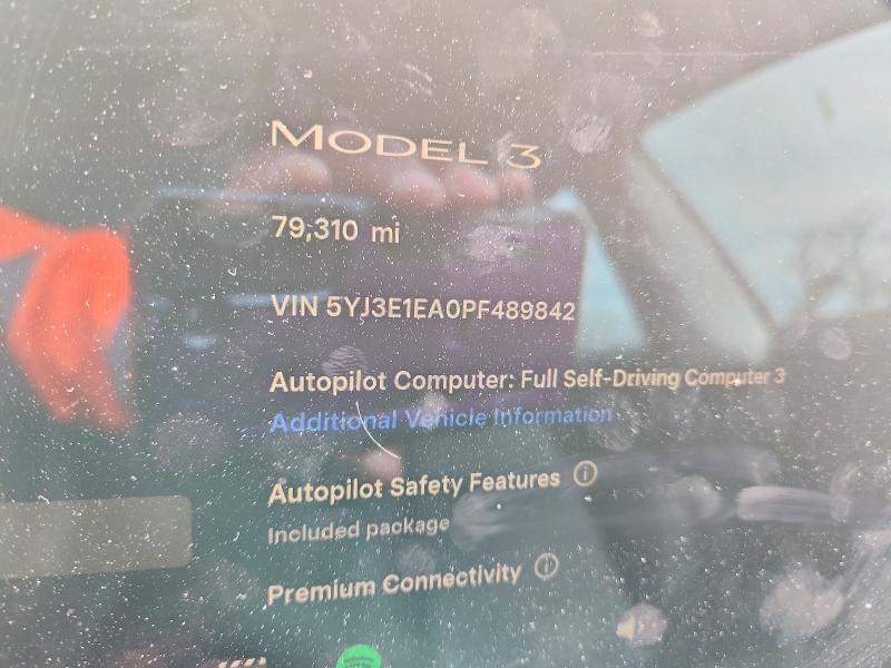 Photo 9 from auction – 2023 TESLA MODEL 3 with VIN 5YJ3E1EA0PF489842