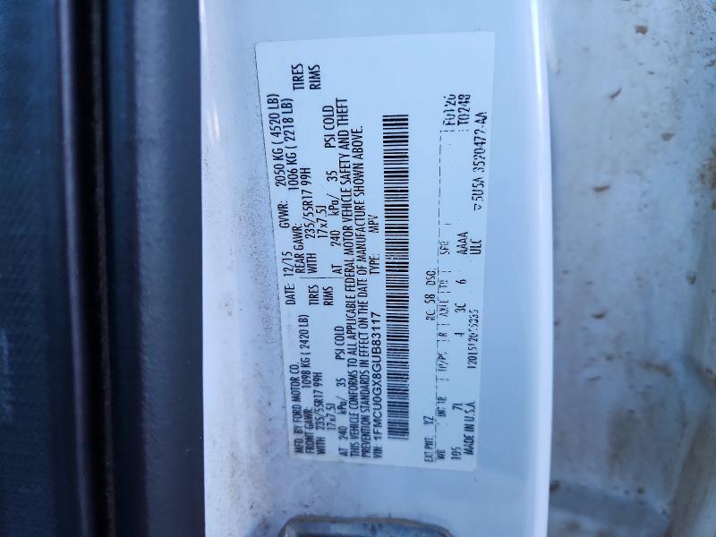 Photo 14 from auction – 2016 FORD ESCAPE with VIN 1FMCU0GX8GUB83117