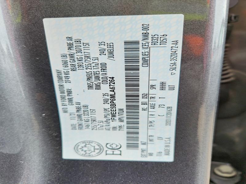 Photo 14 from auction – 2021 FORD BRONCO with VIN 1FMEE5BP6MLA67264