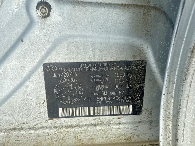 Photo 6 from auction – 2013 HYUNDAI SONATA with VIN 5NPEB4AC6DH769126