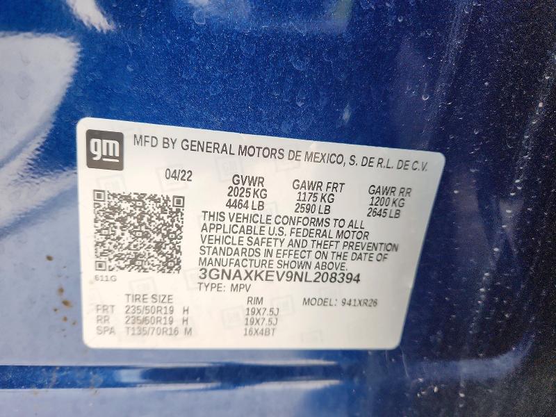 Photo 14 from auction – 2022 CHEVROLET EQUINOX with VIN 3GNAXKEV9NL208394