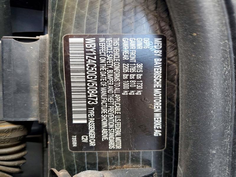 Photo 14 from auction – 2016 BMW I3 with VIN WBY1Z4C50GV508473