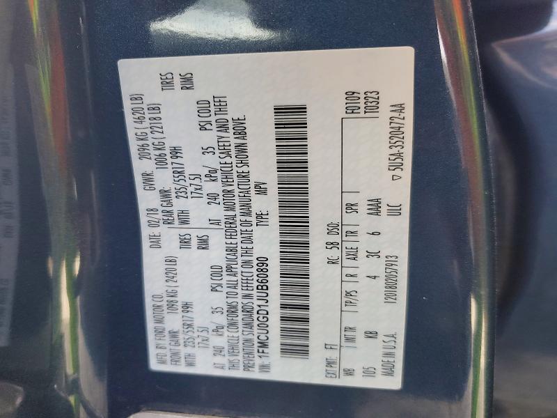 Photo 14 from auction – 2018 FORD ESCAPE with VIN 1FMCU0GD1JUB60890