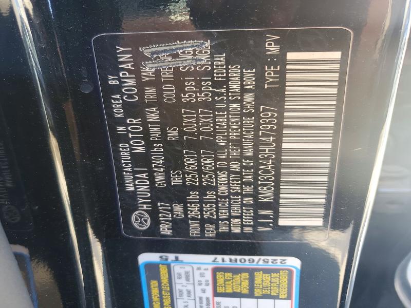 Photo 14 from auction – 2017 HYUNDAI TUCSON with VIN KM8J3CA43HU479397