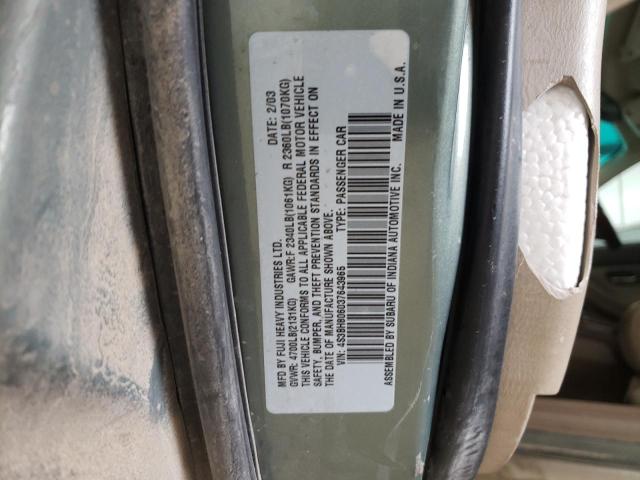 Photo 14 from auction – 2003 SUBARU LEGACY OUT with VIN 4S3BH806037643965