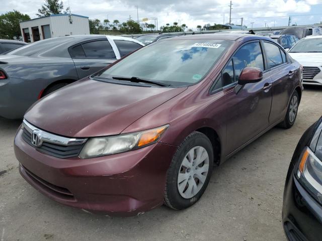 HONDA CIVIC LX 2012 with VIN JHMFB2F57CS001074 - Photo from auction