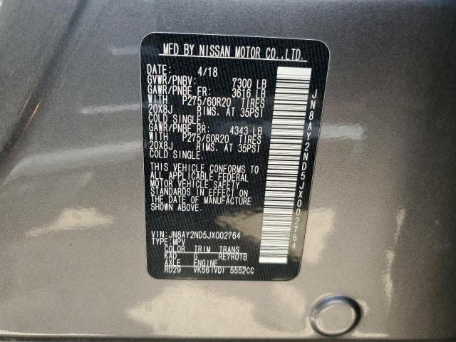 Photo 14 from auction – 2018 NISSAN ARMADA SL with VIN JN8AY2ND5JX002764