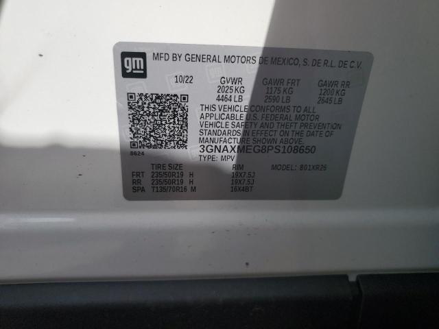 Photo 14 from auction – 2023 CHEVROLET EQUINOX RS with VIN 3GNAXMEG8PS108650