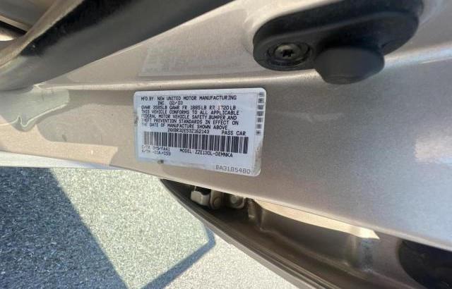 Photo 10 from auction – 2003 TOYOTA COROLLA CE with VIN 1NXBR32E53Z162143