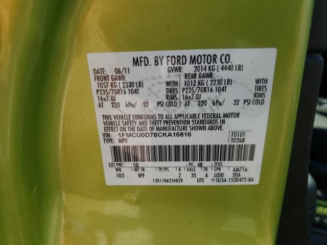 Foto 14 de la subasta – 2012 FORD ESCAPE XLT con VIN 1FMCU0D78CKA16816
