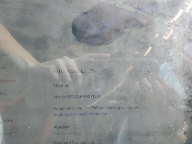 Photo 9 from auction – 2022 TESLA MODEL 3 with VIN 5YJ3E1EA6NF371582