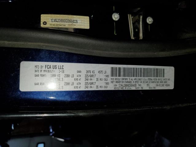 Photo 14 from auction – 2016 JEEP COMPASS SP with VIN 1C4NJDBB0GD664035