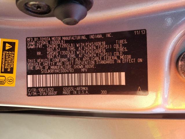 Photo 14 from auction – 2014 TOYOTA HIGHLANDER with VIN 5TDJKRFH4ES004783