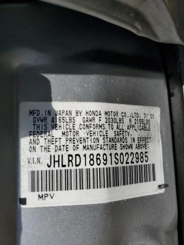 Photo 14 from auction – 2001 HONDA CR-V EX with VIN JHLRD18691S022985